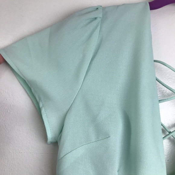 Superdown Revolve Mint Valery Lace Up Mini Dress - Picture 10 of 15